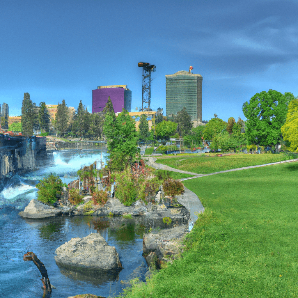 A high-resolution adaptation of Riverfront Park in Spokane, WA